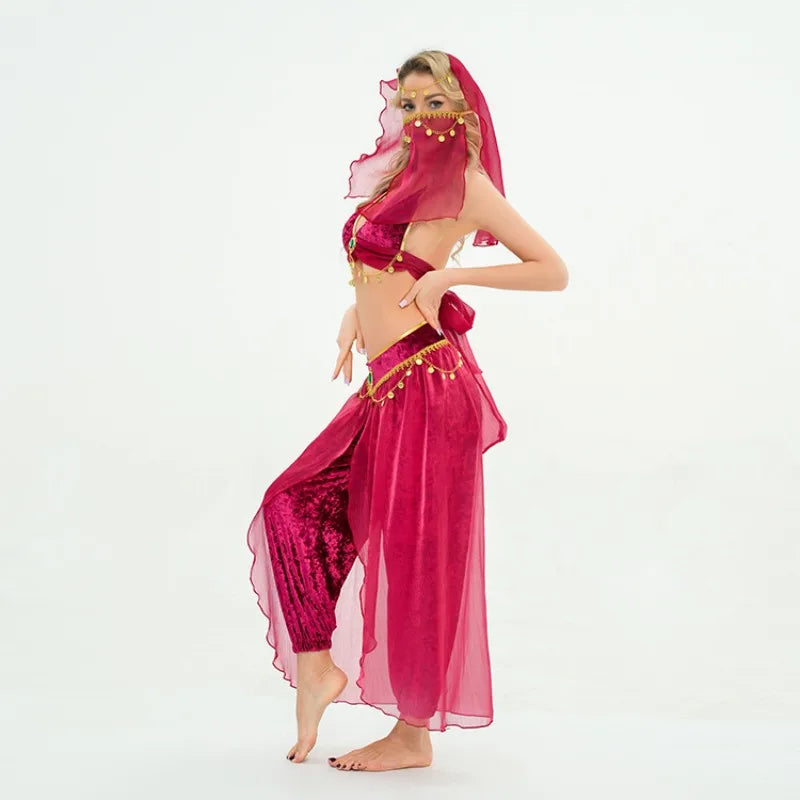 Women's Sexy Mesh Belly Dance Costume – Indian Belly Dancing Performance Dress