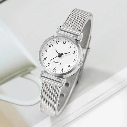 Women’s Fashion Watch Set | Elegant Stainless Steel Quartz Wristwatch & Bracelet | Casual Dress Clock Montre Femme