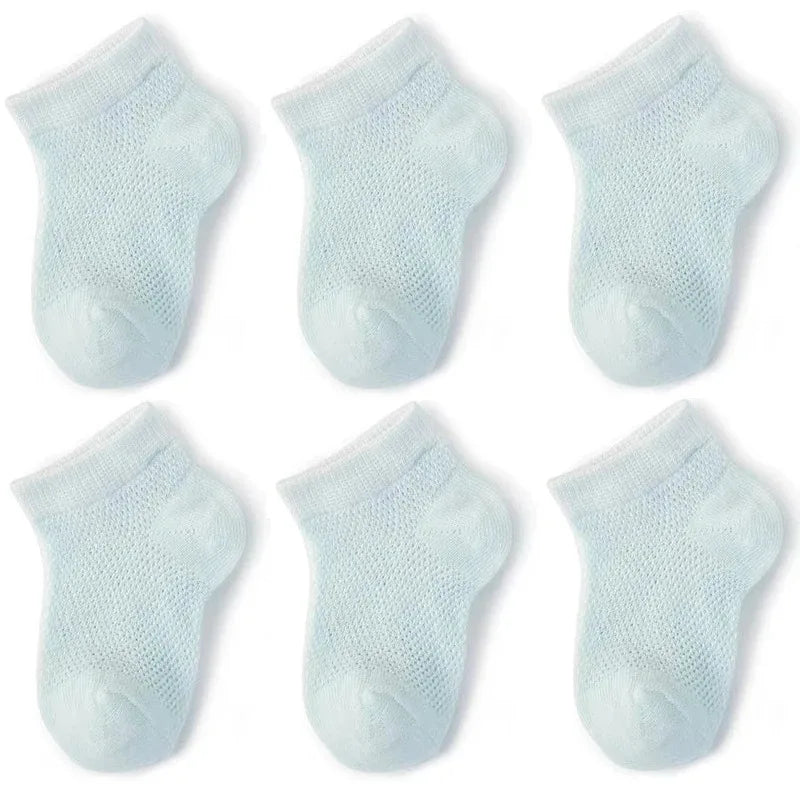 3Pairs/lot Summer Baby Thin Mesh Cotton White Pink Ankle Short Sock for Toddler Kids Boys Girls Breathable Soft Stretch Socks green