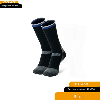 Merino Outdoor Hiking Knee Socks Ski Wool Socks 3334 Black(Autumn and Winter) XL 43-46