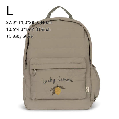 KS Baby Backpack Kids Schoolbag Kindergarten Bags Brand Cherry Lemon Children's Boys Girls Mom Traveling Storage Bag Wholesale L Green lemon