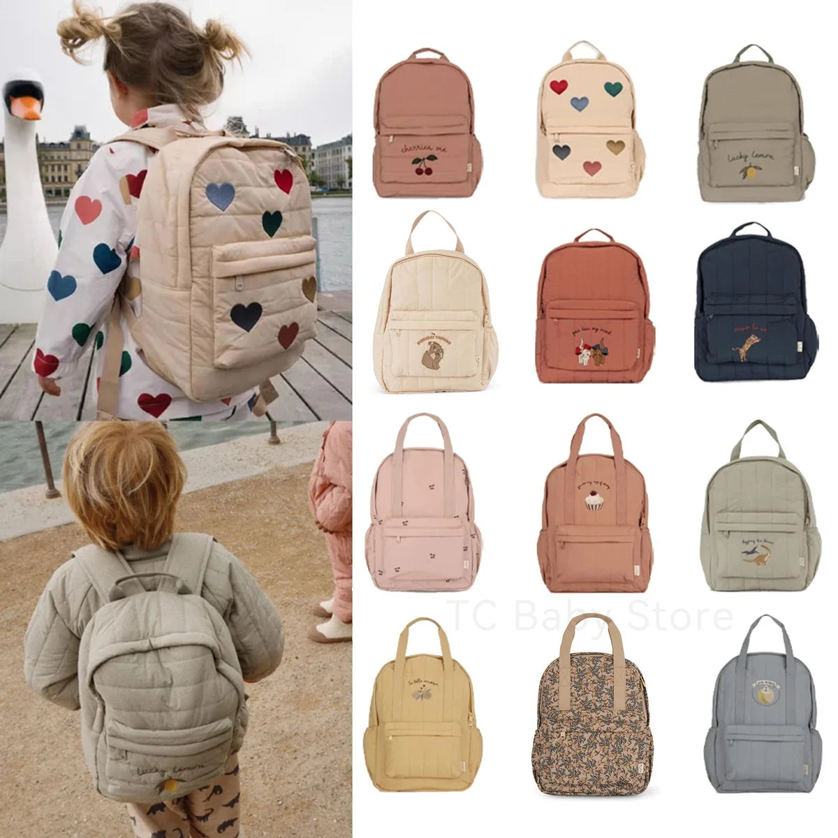 KS Baby Backpack Kids Schoolbag Kindergarten Bags Brand Cherry Lemon Children's Boys Girls Mom Traveling Storage Bag Wholesale