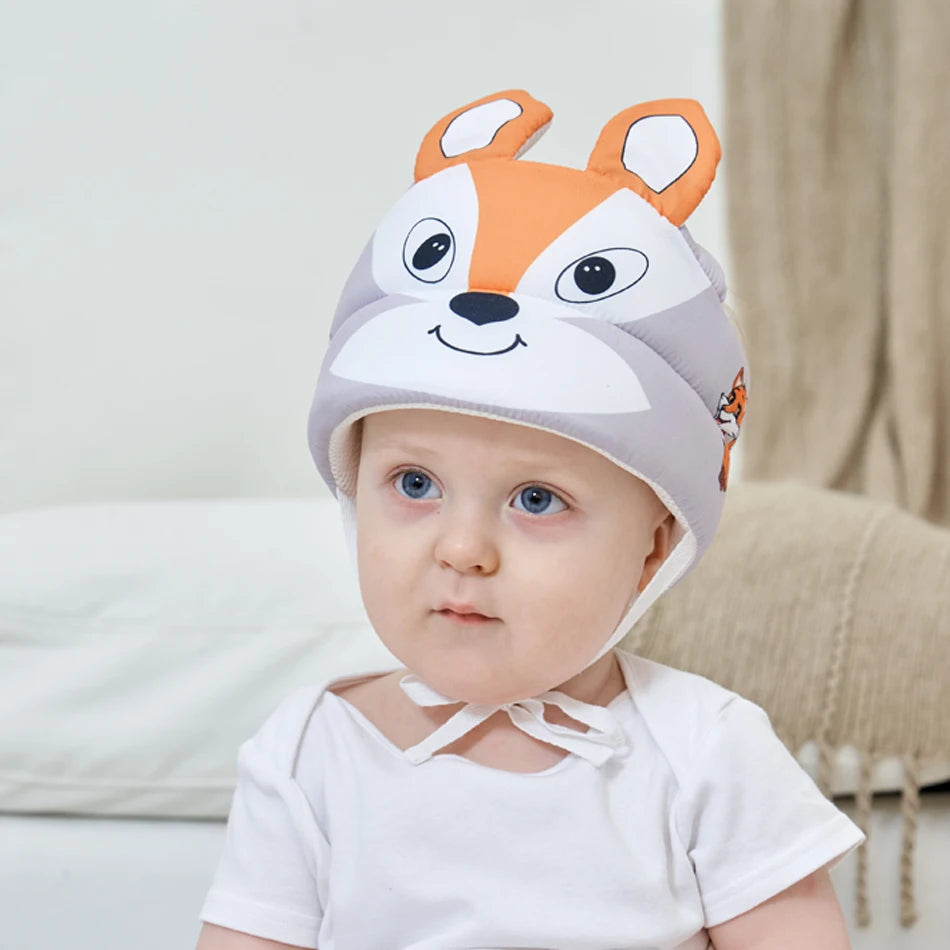 Position Safety Helmet Head Protection Hat Toddler Anti-fall Pad Baby Learn To Walk Crash Cap Adjustable Protective Fox