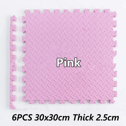 Tatame Baby Play Mat Thick 25mm Baby Activity Gym Play Mats 6PCS 30x30cm Play Mats for Baby Mat Tatames Kids Carpet Puzzle Mat 6PCS Pink