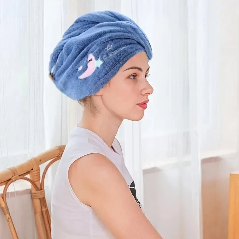 Quick-Dry Hair Towel – Super Absorbent, Soft Coral Fleece Wrap for Women & Girls