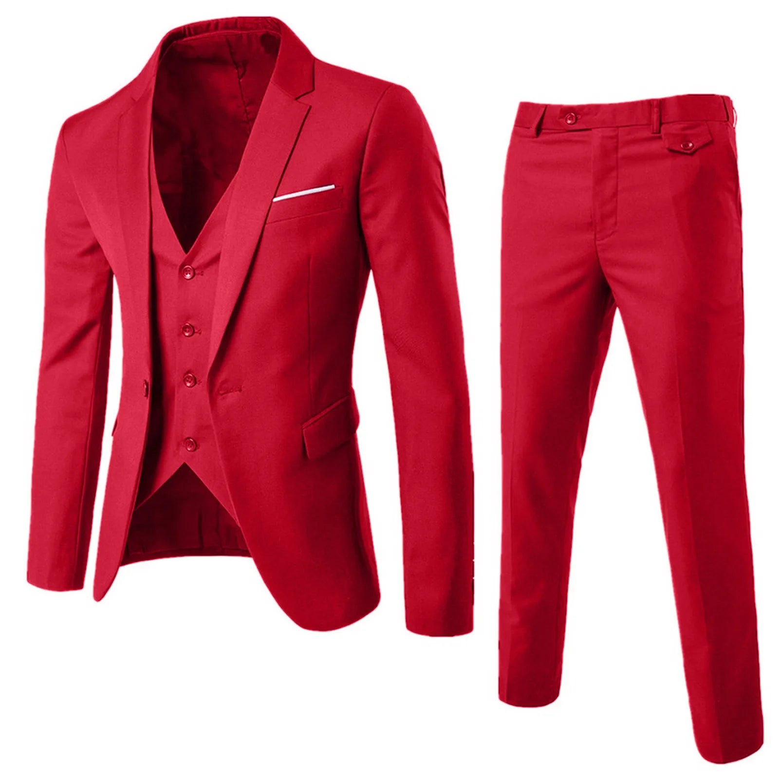 Men's 3-Piece Slim Fit Suit for Weddings and Events.