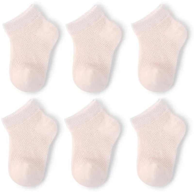 3Pairs/lot Summer Baby Thin Mesh Cotton White Pink Ankle Short Sock for Toddler Kids Boys Girls Breathable Soft Stretch Socks skin