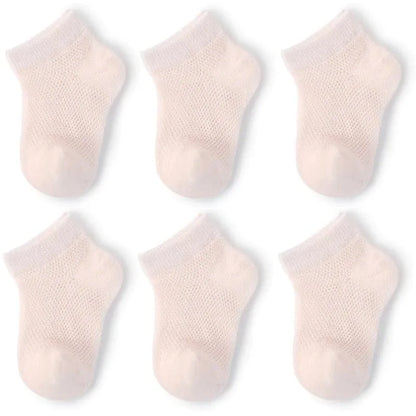 3Pairs/lot Summer Baby Thin Mesh Cotton White Pink Ankle Short Sock for Toddler Kids Boys Girls Breathable Soft Stretch Socks skin