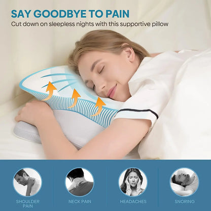 Pulatree Odorless Orthopedic Memory Foam Pillow | Ergonomic Cervical Pillow for Neck & Shoulder Pain Relief