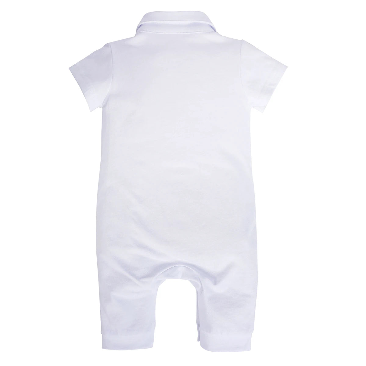 Baby Boys Christening Outfits Baptism Newborn White One-Pieces Short Sleeve Summer Clothes Shower Gift with Beret Hat