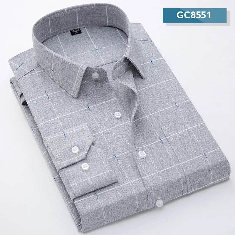 2024 Men's Casual Long Sleeve Slim Fit Button Down Shirt - Stylish Spring/Summer Wear GC8551