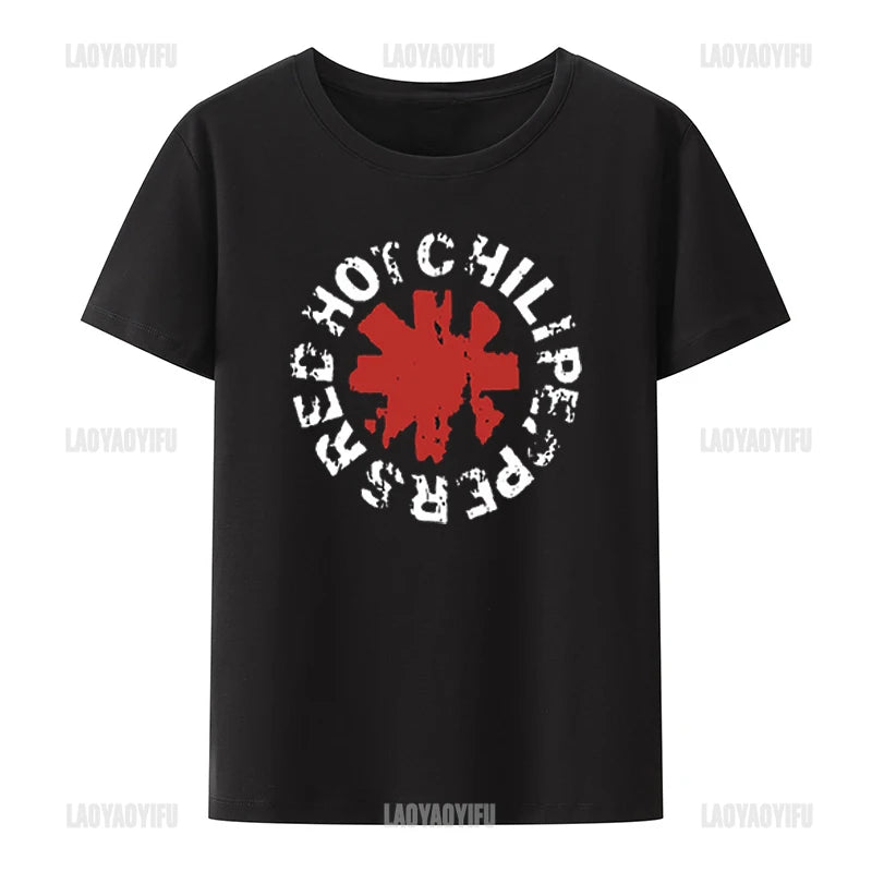 Vintage style RED HOT CHILLI PEPPERS PUNK ROCK T Shirt Men Women Short-sleev Print Tops Fashion Streetwear Cotton Tops