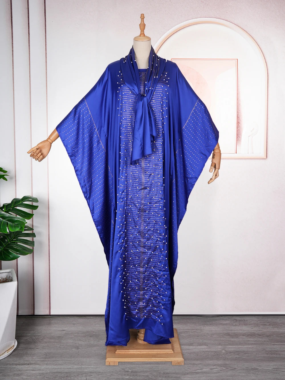 African Dresses for Women Muslim Fashion Abayas Boubou Dashiki Traditional Africa Clothes Ankara Outfit Evening Gown and Headtie