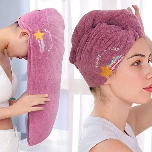 Quick-Dry Hair Towel – Super Absorbent, Soft Coral Fleece Wrap for Women & Girls