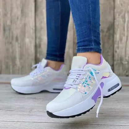 Women's Platform Sneakers | Comfortable Anti-Slip Mesh Running Shoes | Casual Plus Size Zapatillas De Mujer Purple