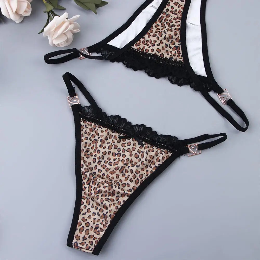 Sexy Lingeries T-BACK Leopard Stripe Thin Belt Lace Briefs G-String Thong Korean Underwear Women Panties