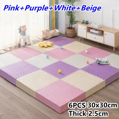 Tatame Baby Play Mat Thick 25mm Baby Activity Gym Play Mats 6PCS 30x30cm Play Mats for Baby Mat Tatames Kids Carpet Puzzle Mat 6PCS 30x30cm-L