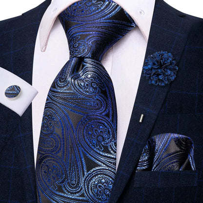 Paisley Pink Necktie With Brooch Silk Elegent Wedding Tie For Men Handky Cufflink Fashion Business Party Hi-Tie Designer N-3759-XH-0060