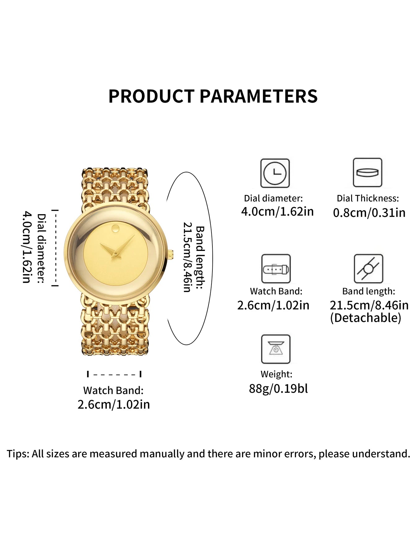 Yalalusi Women's Quartz Watch – Elegant Gold-Plated Timepiece with Watch Remover & Gift Box – Simple Style 2024