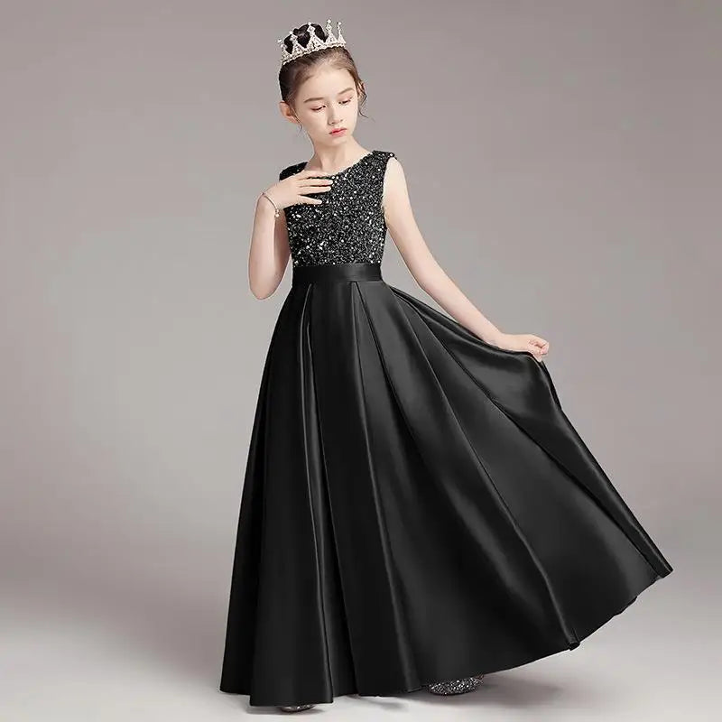 2024 Baby Girls Piano Competition Costume | Princess Evening & Birthday Party Dresses | Children's Fashion Gifts Black