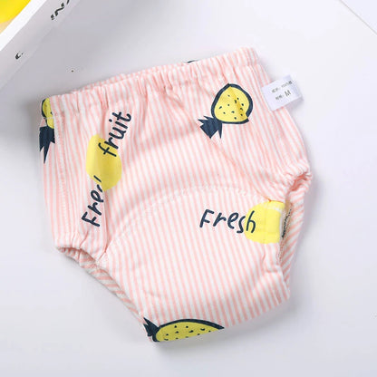 Reusable Waterproof Baby Training Pants - Soft Cotton for Gentle Potty Training Pink Pineapple