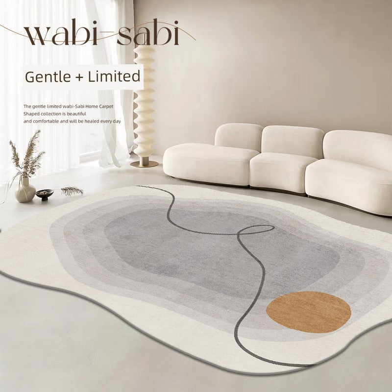 Special-Shaped Ruffle Asymmetrical Carpet | Bedroom & Living Room | Washable, Erasable, Loop Velvet Design Wen Wan -11797 180*250cm (suitable for small and medium-sized living room)