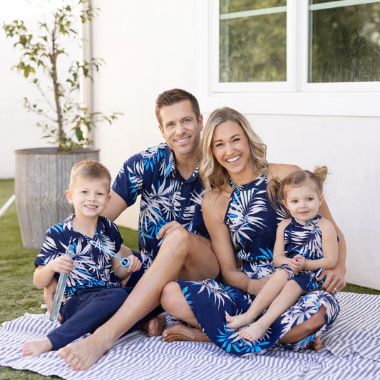 PatPat Family Matching Leaf Print Beach Shirts & Halter A-Line Maxi Dresses | Summer Vacation Outfits