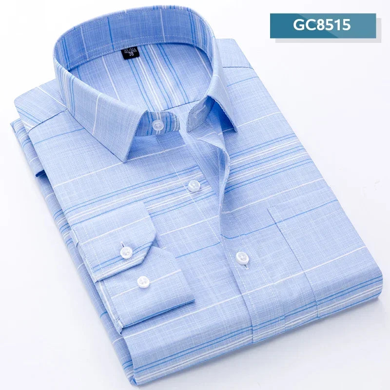 2024 Men's Casual Long Sleeve Slim Fit Button Down Shirt - Stylish Spring/Summer Wear GC8515