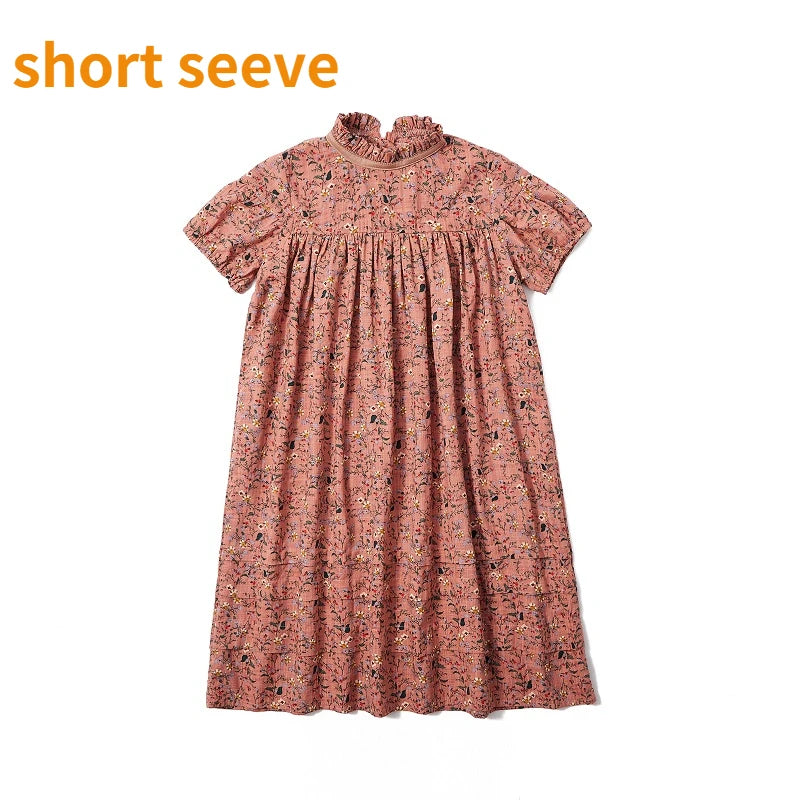 6M To 18Y Kids Baby Girls Teen Summer Dress Women Midi Dress Children Clothing Fashion Sisters Floral Baby Romper, #7001 baby short sleeve