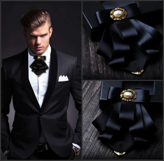 i-Remiel British Style Multi-layer Fabric Bow Tie Wedding Groom Formal Collar Shirt Dress Necktie Cravat Clothing & Accessories