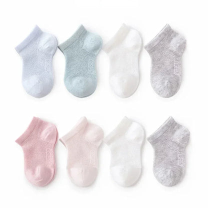 3Pairs/lot Summer Baby Thin Mesh Cotton White Pink Ankle Short Sock for Toddler Kids Boys Girls Breathable Soft Stretch Socks