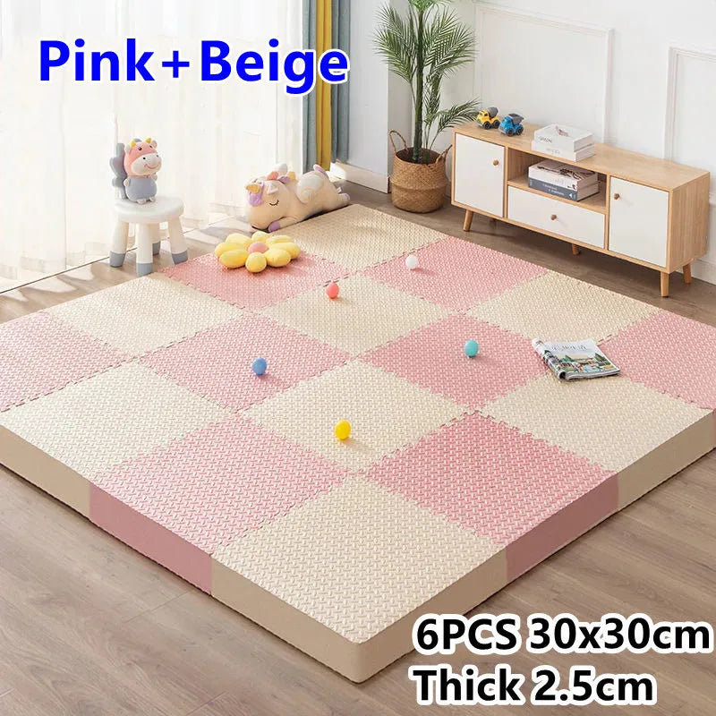 Tatame Baby Play Mat Thick 25mm Baby Activity Gym Play Mats 6PCS 30x30cm Play Mats for Baby Mat Tatames Kids Carpet Puzzle Mat 6PCS 30x30cm-G