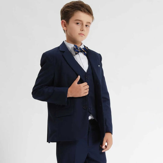 Boys' Formal Blazer Set | Kids' Wedding & Party Suit | Solid Jacket for Spring & Autumn | Children’s Gentleman Birthday Performance Outfit