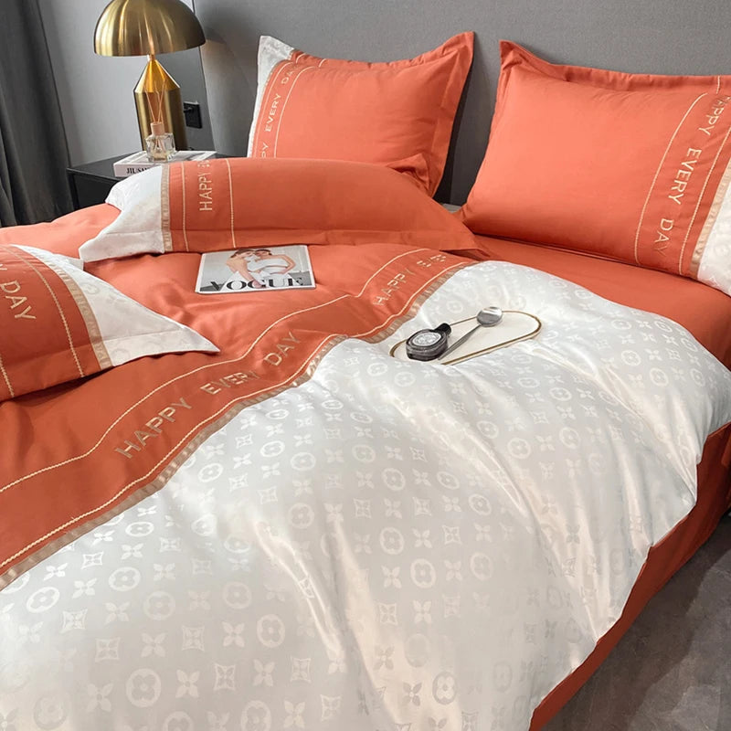 Luxury Jacquard Duvet Set with Pillowcases, 3/4 Pieces