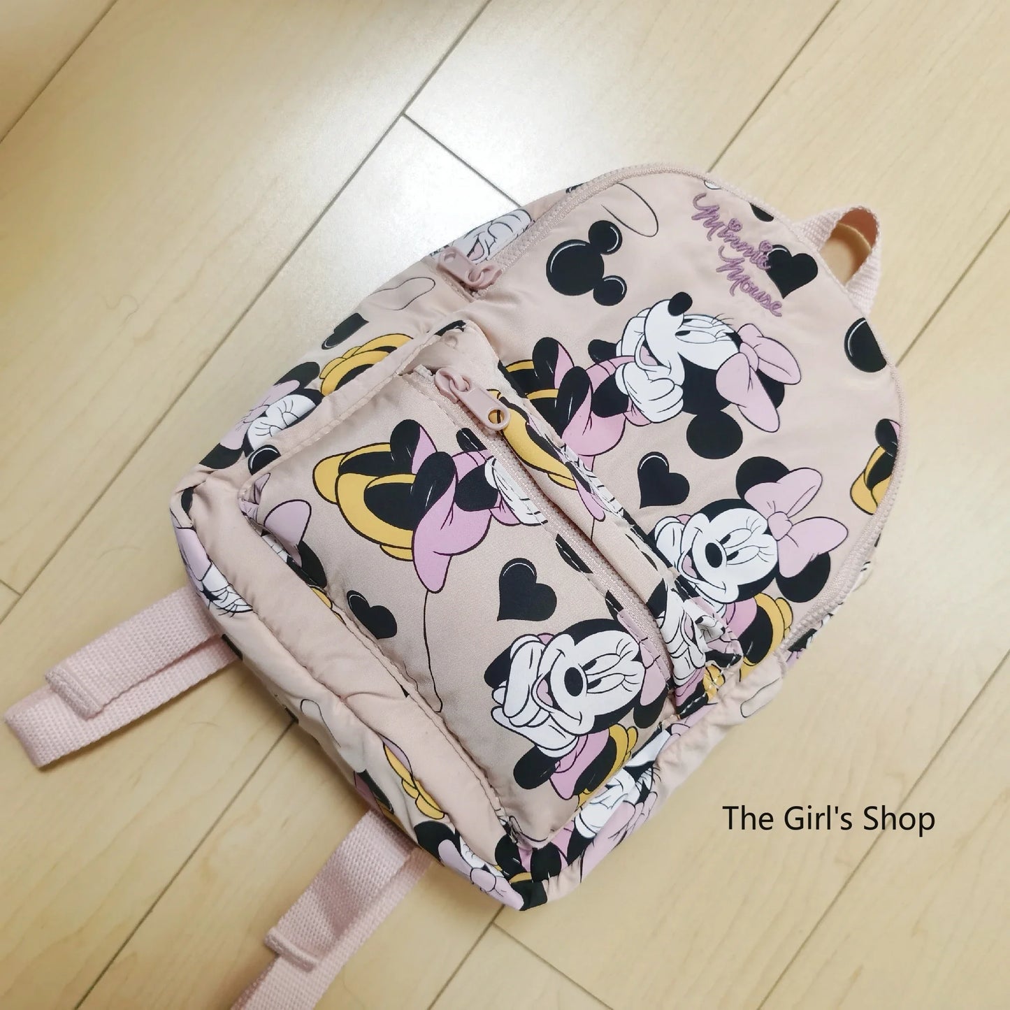 Disney Minnie New Original Fashion Girls Backpack High Quality Large Capacity Cute Children's School Bag Luxury Brand Backpack