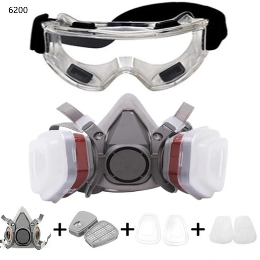 7-in-1/16-in-1 Dust & Gas Respirator Mask | Half-Face for Painting & Chemical Protection