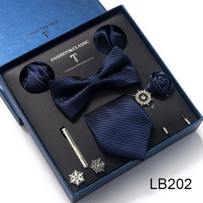 Men's Tie Set Luxury Gift Box Silk Tie Necktie Set 8pcs Inside Packing Festive Present Cravat Pocket Squares Holiday Gift Men LB202