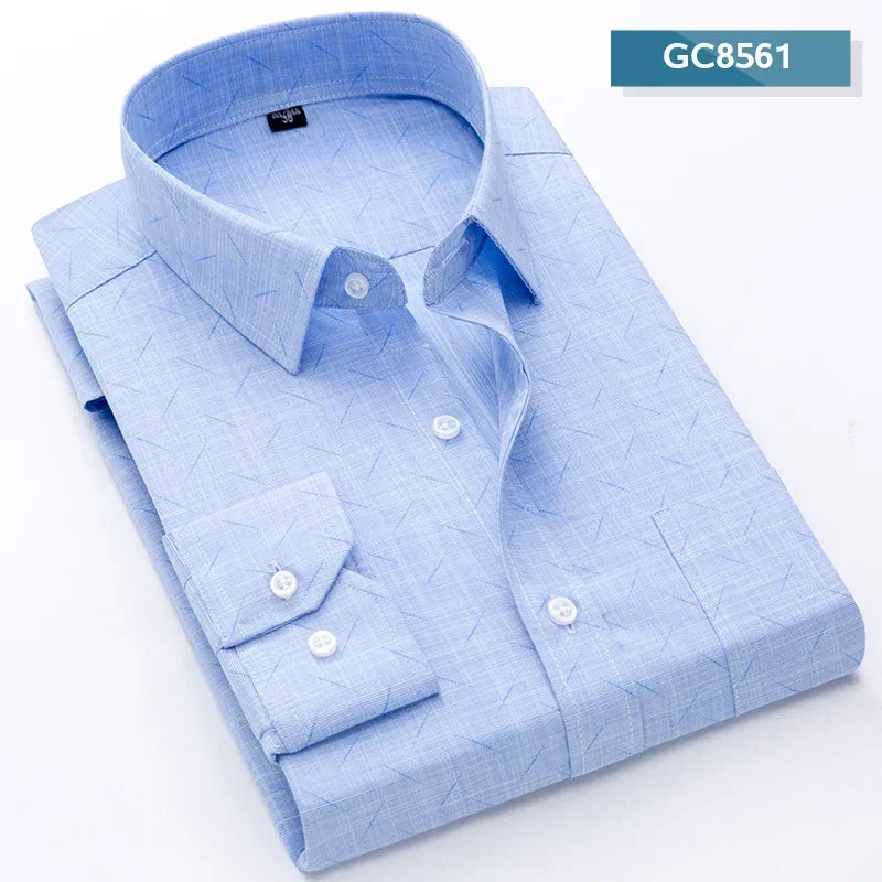 2024 Men's Casual Long Sleeve Slim Fit Button Down Shirt - Stylish Spring/Summer Wear GC8561