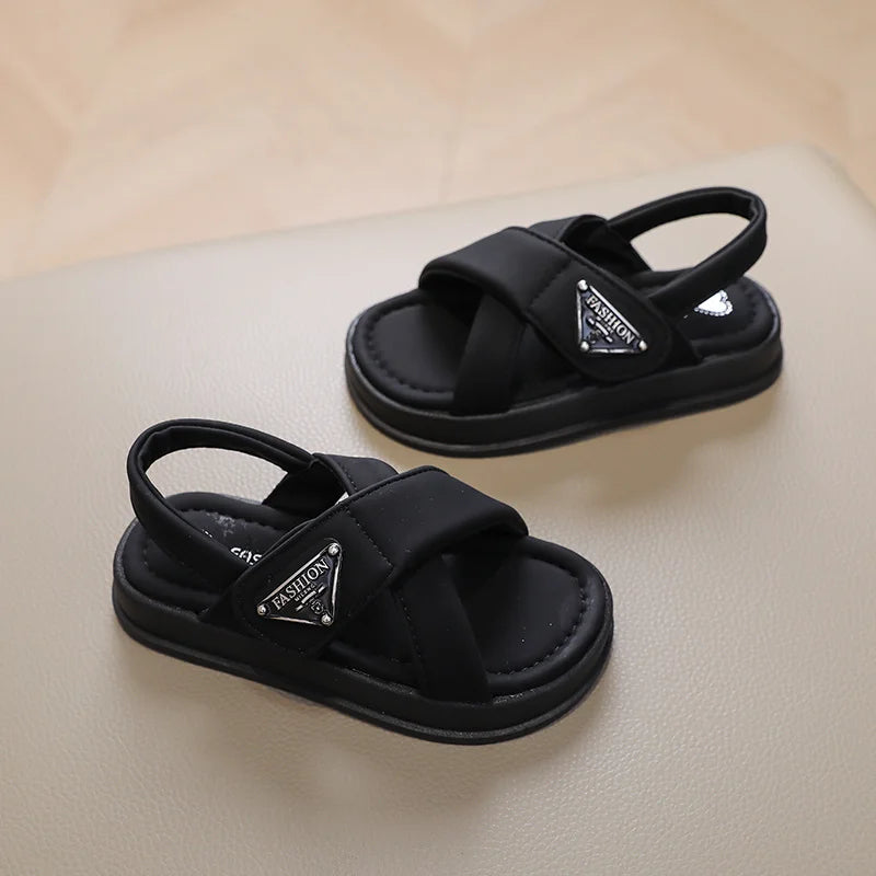 Summer Baby Girls Casual Toddler Shoes Cute Children's Sandals Comfortable Beautiful Round Toe Princess Kids Increase Black