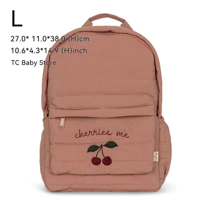 KS Baby Backpack Kids Schoolbag Kindergarten Bags Brand Cherry Lemon Children's Boys Girls Mom Traveling Storage Bag Wholesale L Dark pink cherry