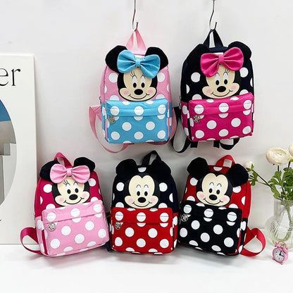 Disney Minnie Mickey Mouse Backpack Children Lovely Schoolbag Cartoon Backpack For Boys Girls Kindergarten Schoolbag Kids Gift