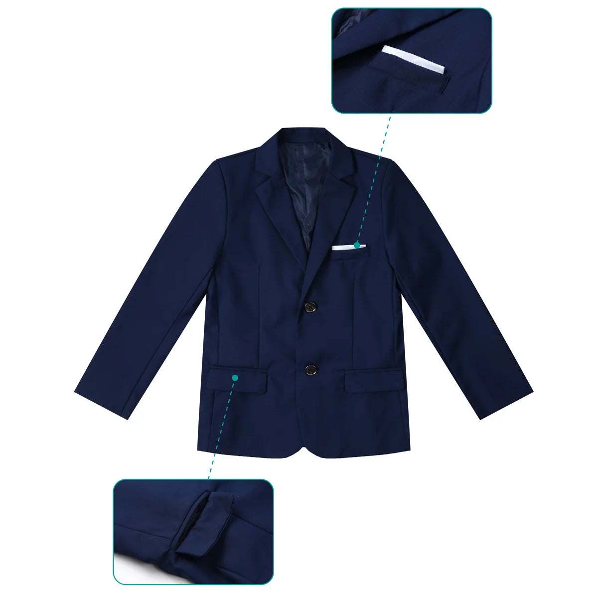 Boys' Formal Blazer Set | Kids' Wedding & Party Suit | Solid Jacket for Spring & Autumn | Children’s Gentleman Birthday Performance Outfit