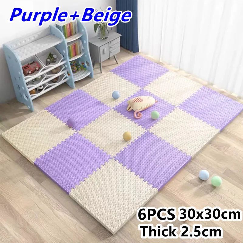 Tatame Baby Play Mat Thick 25mm Baby Activity Gym Play Mats 6PCS 30x30cm Play Mats for Baby Mat Tatames Kids Carpet Puzzle Mat 6PCS 30x30cm-I