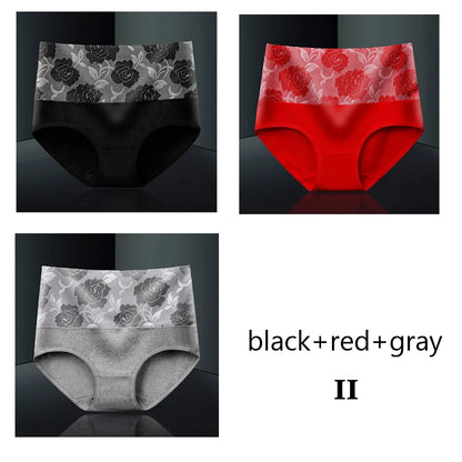 3Pcs/Lot Female Underwear Postpartum Recovery Briefs for Ladies High Waist Panties for Women Sexy Lingeries Plus Size L-5XL NK82-BK-RE-GR CHINA | 3pcs