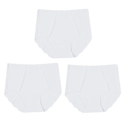 3Pcs/set Invisible Panties Women Seamless Briefs Female Underpants Ultra-thin Underwear High Rise Panties Solid Comfy Lingerie 3PCS WHITE 3pcs