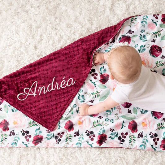 Name Personalised Custom Fleece Baby Blanket Kids Nursery Decor Swaddle Blanket Baby Blankets Newborn Gift Mother Kids 100*72cm