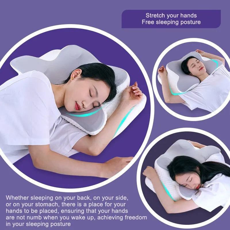 Butterfly-Shaped Memory Foam Cervical Pillow – Orthopedic Neck & Shoulder Support