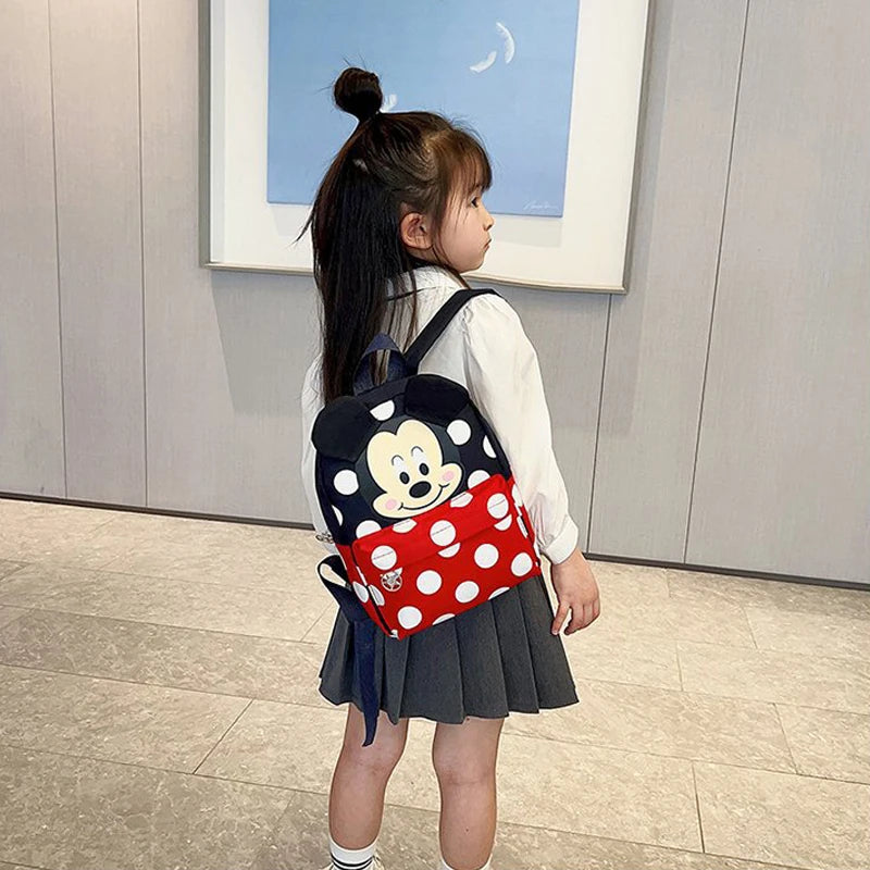 Disney Minnie Mickey Mouse Backpack Children Lovely Schoolbag Cartoon Backpack For Boys Girls Kindergarten Schoolbag Kids Gift