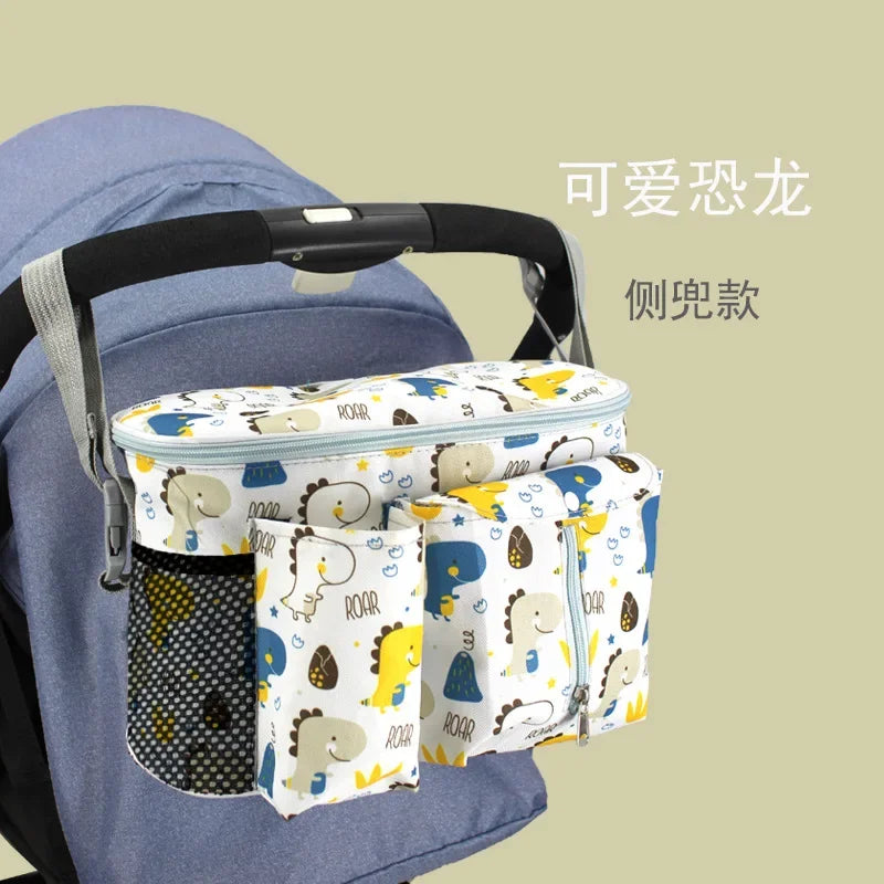 Diaper bag Cartoon Baby Stroller Bag Organizer Bag Nappy Diaper Bags Carriage Buggy Pram Cart Basket Hook Stroller Accessories Dinosaur