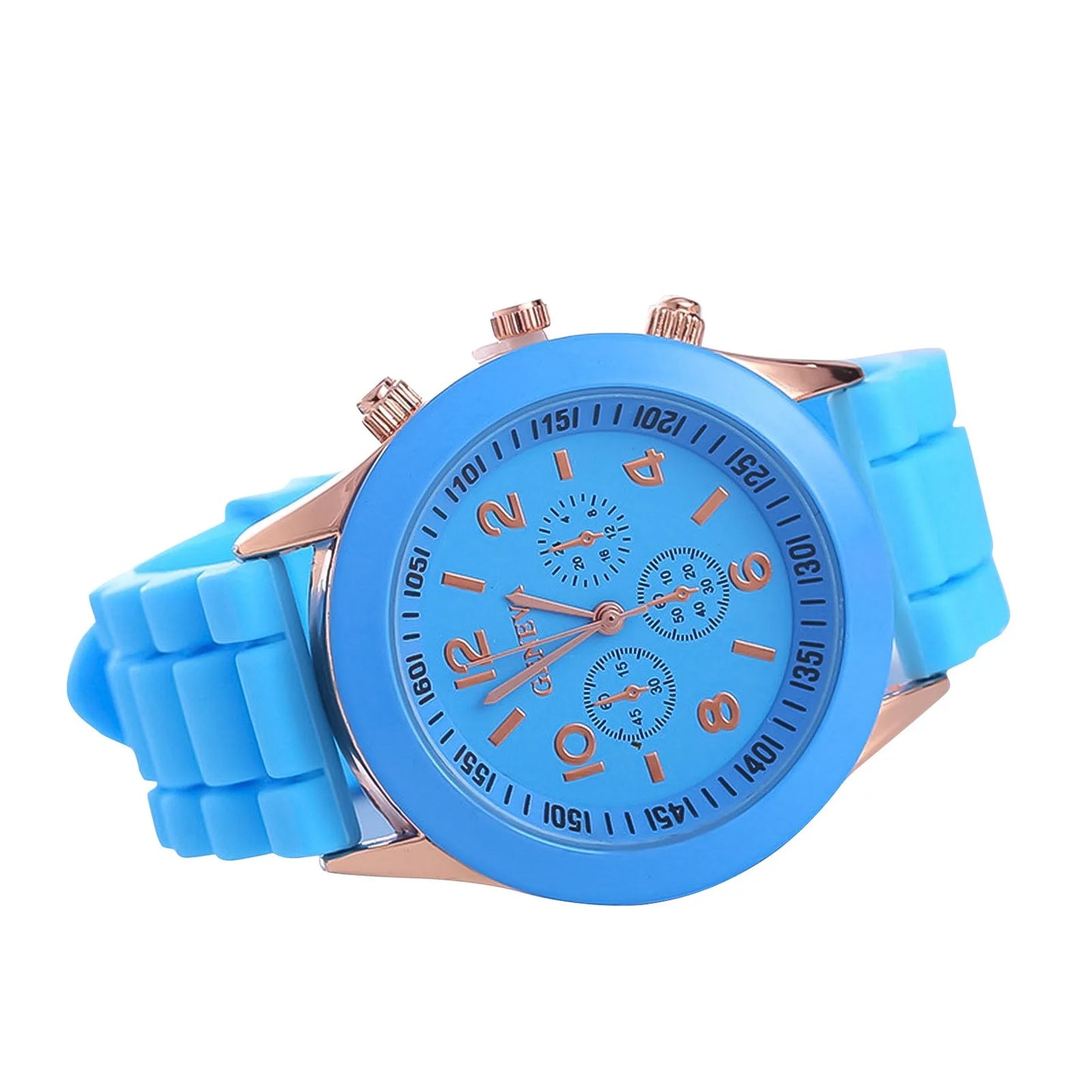 Fashion Women’s White Silicone Jelly Quartz Watch | Stylish Dress Wristwatch, Ideal Gifts for Girls Light Blue